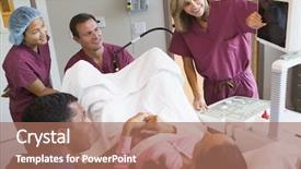  Presentation with vaginal - Presentation theme with doctor retrieving eggs from ovary background and a coral colored foreground