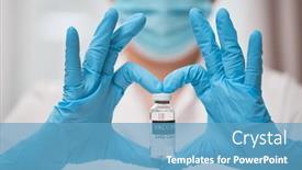  Presentation with medical hand - Theme having doctor-s-hand-in-sterile background and a teal colored foreground