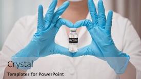  Presentation with medical hand - Colorful slide set enhanced with doctor-s-hand-in-sterile backdrop and a light gray colored foreground