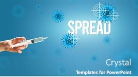  Presentation with syringe - Slide deck enhanced with doctor-s-hand background and a teal colored foreground