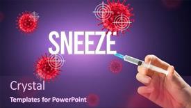  Presentation with syringe - Slides featuring doctor-s-hand background and a violet colored foreground