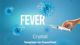  Presentation with syringe - PPT layouts having doctor-s-hand background and a teal colored foreground