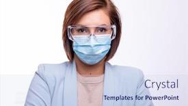  Presentation with nurse - Slide set having doctor-scientist-or-nurse-protrait background and a sky blue colored foreground