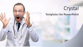  Presentation with medical - Audience pleasing slide set consisting of doctor senior man medical professional backdrop and a sky blue colored foreground