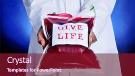  Presentation with blood hemostasis - Presentation design with doctor showing a blood background and a violet colored foreground