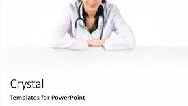  Presentation with copy space leadership - Presentation enhanced with doctor showing clipboard with copy background and a white colored foreground