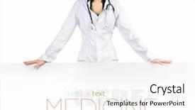  Presentation with copy space leadership - PPT theme consisting of doctor showing clipboard with copy background and a  colored foreground