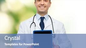  Presentation with green screen - PPT layouts having doctor showing tablet pc computer background and a  colored foreground