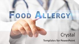  Presentation with allergy food - Cool new presentation design with doctor showing text food allergy backdrop and a light gray colored foreground
