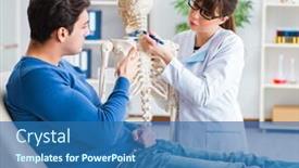  Presentation with injury - Beautiful slides featuring doctor-showing-type-of-injury backdrop and a ocean colored foreground