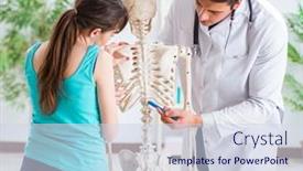  Presentation with injury - Amazing PPT theme having doctor-showing-type-of-injury backdrop and a sky blue colored foreground