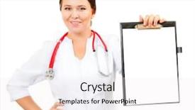  Presentation with text file - Presentation theme with doctor shows a file holder background and a white colored foreground