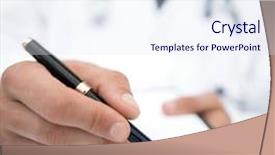  Presentation with report - Slides with doctor signing the medical background and a  colored foreground