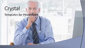  Presentation with doctor office - Cool new presentation theme with doctor sitting behind his desk backdrop and a sky blue colored foreground