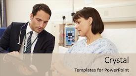  Presentation with using digital tablet - PPT theme enhanced with patient's bed using digital background and a  colored foreground