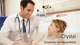  Presentation with being new doctor - Presentation theme consisting of doctor sitting by young girl' background and a  colored foreground