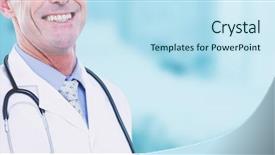  Presentation with dental nerves - Cool new presentation design with doctor smiling against dental equipment backdrop and a sky blue colored foreground