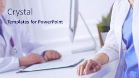  Presentation with camera - Audience pleasing slides consisting of doctor-smiling-at-the-camera backdrop and a sky blue colored foreground