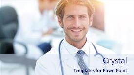  Presentation with ethical doctor - Audience pleasing presentation consisting of doctor smiling with arms cross backdrop and a sky blue colored foreground