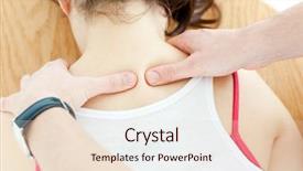  Presentation with indian head massage - Colorful theme enhanced with doctor sport - close-up of a brunette woman backdrop and a lemonade colored foreground