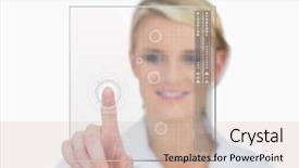  Presentation with holographic - Slides consisting of doctor-standing-and-smiling-touching background and a soft green colored foreground