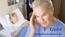  Presentation with patients - Audience pleasing theme consisting of doctor standing in patients room backdrop and a  colored foreground