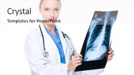  Presentation with study - Cool new PPT theme with doctor study the x ray backdrop and a  colored foreground