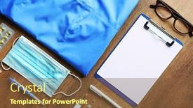  Presentation with medicines - Colorful theme enhanced with doctor-table-with-medicines backdrop and a tawny brown colored foreground