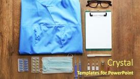  Presentation with medicines - Theme featuring doctor-table-with-medicines and a tawny brown colored foreground