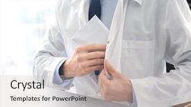  Presentation with bribe - Slide deck consisting of doctor taking bribe at his background and a light gray colored foreground