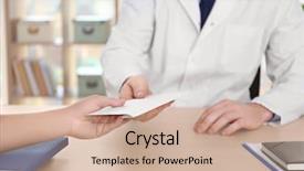  Presentation with bribe - Slides featuring doctor taking bribe from woman background and a soft green colored foreground