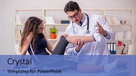  Presentation with sports doctor - Presentation with doctor taking care of sports background and a teal colored foreground