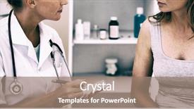  Presentation with taking notes - Colorful theme enhanced with doctor taking notes while patient backdrop and a coral colored foreground