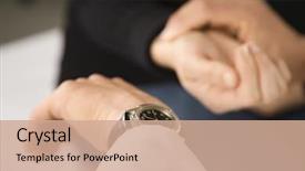  Presentation with pulse - Slides consisting of doctor taking patient's pulse background and a coral colored foreground