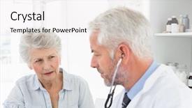  Presentation with blood pressure - Beautiful presentation theme featuring doctor taking the blood pressure backdrop and a white colored foreground