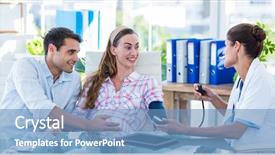  Presentation with taking the blood pressure in black women - Presentation enhanced with doctor taking the blood pressure background and a teal colored foreground