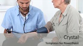  Presentation with taking the blood pressure in black women - Cool new theme with word speech bubble illustration of business acronym term smm social media marketing backdrop and a red colored foreground