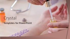  Presentation with allergy - PPT layouts having immunology - doctor testing allergy reaction background and a soft green colored foreground