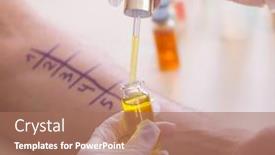  Presentation with allergy - Audience pleasing PPT theme consisting of immunology - doctor testing allergy reaction backdrop and a coral colored foreground