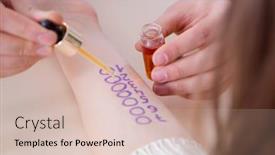  Presentation with allergy - Cool new slide deck with immunology - doctor testing allergy reaction backdrop and a lemonade colored foreground