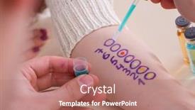  Presentation with allergy - Beautiful PPT theme featuring doctor-testing-allergy-reaction backdrop and a coral colored foreground