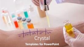  Presentation with allergy - Presentation design having doctor-testing-allergy-reaction background and a coral colored foreground