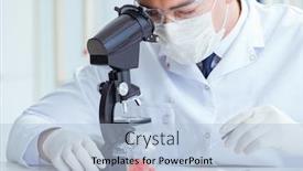  Presentation with drugs - Colorful presentation design enhanced with doctor-testing-new-drugs backdrop and a light blue colored foreground