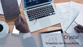  Presentation with human rights concept the text - PPT theme with doctor text with human representation background and a light blue colored foreground