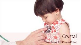  Presentation with baby girl - PPT theme featuring doctor tooth - adorable baby girl isolated background and a lemonade colored foreground