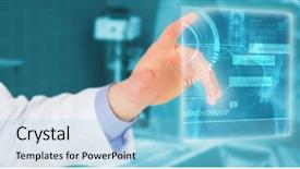  Presentation with surgical - Theme consisting of doctor touching screen against surgical background and a light blue colored foreground