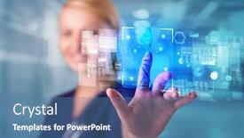  Presentation with biology - Slide set enhanced with screen with biology and genetic background and a teal colored foreground