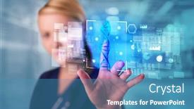  Presentation with biology - Amazing presentation having touching virtual screen with biology backdrop and a teal colored foreground