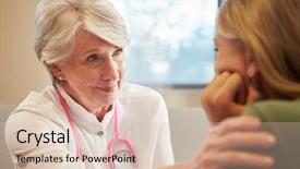  Presentation with teenage depression - Audience pleasing slide set consisting of doctor treating teenage girl suffering backdrop and a lemonade colored foreground