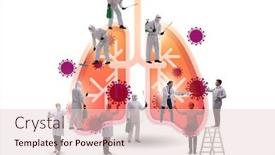  Presentation with lungs - Colorful slide deck enhanced with doctor-treating-the-lungs-infected backdrop and a lemonade colored foreground